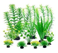 WUGAUWOR Piante Acquario, Accessori per Acquario, 11Pcs Plastica Acquario Decorazioni Piante Verdi, Piante Finte Acquario, Acquario per Pesci Rossi, Decorazione Acquario, Piante Acquatiche, 5~22 cm