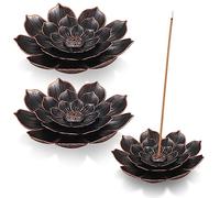 wugongshan 3 Pezzi Porta Bastoncini di Incenso Loto, Lotus Portaincenso per Bastoncini, Porta Incenso per Bastoncini, Bruciatore Incenso Loto Cono 6 Fori, Bruciatore Lotus, Raccoglitori di Cenere