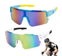 WuGU 2 Pezzi Occhiali da Sole Sportivi, Occhiali da Ciclismo Polarizzati da Uomo e Donna, Protezione UV400 Occhiali per Ciclismo, Motociclismo, Corsa, Sci, Alpinismo, Pesca ECC attività all'Aria