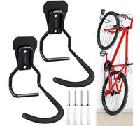 WuGU Appendi Bici da Muro, 2 Pezzi Porta Bici da Muro, Supporto per Biciclette da Parete Gancio per Bicicletta per Appendere Biciclette Verticale, per Casa Garage Cantina Shed, Nero