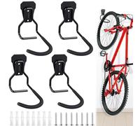 WuGU Appendi Bici da Muro, 4 Pezzi Porta Bici da Muro, Supporto per Biciclette da Parete Gancio per Bicicletta per Appendere Biciclette Verticale, per Casa Garage Cantina Shed, Nero