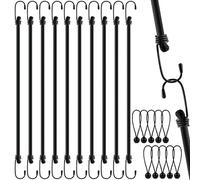 WuGU Corde Elastiche con Gancio, 10 Pezzi Elastici Portapacchi (100 cm) + 10 Pezzi Elastiche con Sfere (15CM), Cavi Elastici, Elastici con Gancio per Teloni,Cinghie Elastiche, Giardinaggio, Campeggio