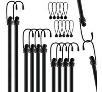 WuGU Corde Elastiche con Gancio, 10 Pezzi Elastici Portapacchi (30/60/100 CM) + 10 Pezzi Elastiche con Sfere, Cavi Elastici, Cinghie Elastiche, Elastici con Gancio per Teloni,Giardinaggio,Campeggio