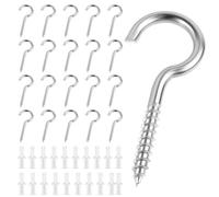 WuGU Ganci a Vite, 20 Pezzi Occhielli a Vite Aperti, 5CM Ganci Avvitabili in Metallo, Gancio a Vite per Piante, Tazze, Decorazioni Artistiche