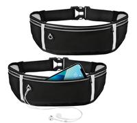 WuGU Marsupio Running Impermeabilità, 2 Pezzi Marsupio da Corsa per Cellulare, Marsupio Corsa Running Uomo Donna con Fascia Elastica Regolabile, Cintura da Corsa Adatto per Fitness/Jogging/Ciclismo