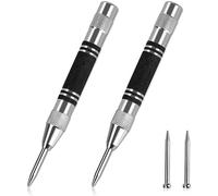 WUGU Punzone Centro, 2 Pezzi Punzone per Metallo, 130 x12.5mm Punzone Centrale Automatico con Punte di Ricambio, per Metallo Tenero