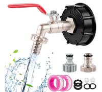 WuGU Rubinetto per Cisterna, Adattatore IBC, Rubinetto Cisterna 3/4 Pollici, IBC Container Accessori per Rubinetto da Giardino in Ottone