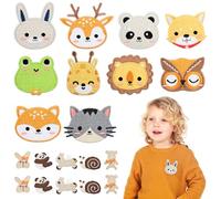WuGU Toppe Termoadesive, 22 Pezzi Toppe Ricamate per Animali dei Cartoni, Toppa Termoadesiva per Tessuti, Toppe Bambini da Cucire, Patch Termoadesive, per Riparare Buchi e DIY Vestiti, Cappelli, Jean
