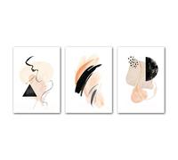 WUHBCZ 3 Immagini Set-Poster e Stampe Moderne Con Geometria Astratta e Linee In Stile Nordico Quadri su Tela per Pareti Estetica per Soggiorno Ufficio e Decorazione Della Casa-50x60cm (senza telaio)