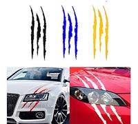 WUHUSHID 1 Pz Marcature Artiglio Decalcomanie Die-Cut Mostro Artigli Graffio Faro Decal Sticker Halloween Universale Fit (Nero)