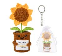 WuikerDuo Girasole All'Uncinello con Frase Motivazionale, Regalo Perfetto per Insegnanti, Amici, Famiglia o Pazienti in Guarigione, Ideale per Scrivania, Simbolo di Positività con Girasoli Fiorito