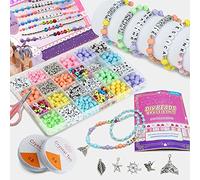 WuikerDuo Perline Per Bambini,Perline Fare Gioielli Braccialetti Collana Kit Lettere Per Le Ragazze