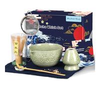 WuikerDuo Premium Matcha Kit Completo con Frustino Matcha - Set 7 Pezzi per Preparazione Tradizionale, Latte, Dessert, Regalo Elegante per Appassionati di Tè Matcha, Ideale per Cerimonia del Tè Casa