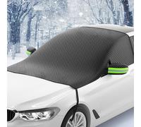 WUISOLQP Copertura per parabrezza invernale per auto, pieghevole, impermeabile, in tessuto Oxford, con strisce riflettenti per SUV auto, contro la neve, ghiaccio e polvere (254 x