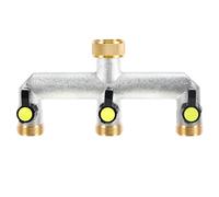 WUISOLQP Distributore di acqua a 3 ingressi, distributore di acqua 3/4 pollici, tubo da giardino, distributore dell'acqua per regolare il flusso dell'acqua