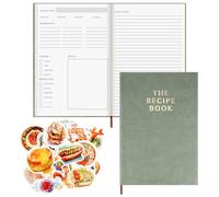 WUISOLQP Libro di ricette da scrivere fai da te, formato A5, libro di cucina con 50 ricette per regali di cucina