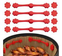 WUISOLQP Magneti per friggitrice ad aria calda, set di 4 magneti per friggitrice ad aria calda, set di magneti in silicone, per carta da forno usa e getta, accessori da cucina, colore rosso