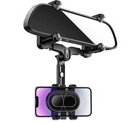 WUITIN Supporto per specchietto retrovisore per auto, girevole a 360° e retrattile, multifunzionale, design a quattro angoli, fisso, anti-vibrazione, per tutti i telefoni cellulari e tutte le auto