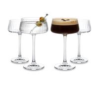 WUITOKI® Bicchieri Martini, 4pz, 22cl, vetro, cristallino, resistente, Espresso, Cocktail