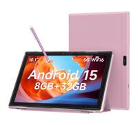 WUIUHOU Tablet Android 15 da 10,1 pollici, 8 GB di RAM, 32 GB di memoria, display HD IPS, 5G WiFi 6.6000 mAh, doppia fotocamera per videochiamate, scheda con custodia e penna stilo per tablet da