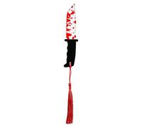 WUJIHE 1 segnalibro in acrilico trasparente con nappa, serie a tema Halloween Chopper Saw con sangue, Halloween per topi di biblioteca (SQ0374)