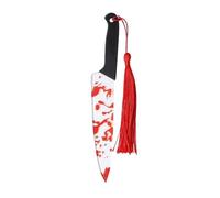 WUJIHE 1 segnalibro in acrilico trasparente con nappa, serie a tema Halloween Chopper Saw con sangue, Halloween per topi di biblioteca (SQ2088)
