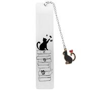 WUJIHE 1 segnalibro inciso in acciaio inox - design con gatto e farfalla, regalo durevole per la festa dell'insegnante, regalo per il Ringraziamento dei migliori compagni di classe
