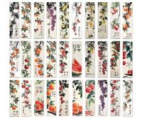 WUJIHE 30 segnalibri portafortuna con frutto cinese Feng Shui parole di benedizione omofonica libri di lettura decorativi notebook carte