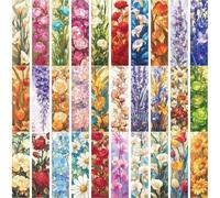 WUJIHE 30Pcs Vetro Floreale Macchiato Segnalibri Pagine di Lettura Libri Tagged Studenti Forniture Stazionarie FAI DA TE Segnalibro Estetica Creativa