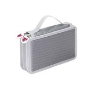 WUJIHE Astuccio multifunzione con 32/48/72 fori, per matite colorate, grande capacità, per penne e penne, cancelleria per la scuola (grigio, 32 fori)