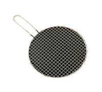 WUJIHE Griglia rotonda in acciaio inox 304 per uso alimentare, 16-48 cm, per barbecue, barbecue, griglia metallica con manico da 10 cm (33 cm)