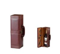WUJIHE Scatola di bottiglia di vino in pelle PU Home Storage Organizer per il trasporto del vino scatola di cuoio scatola regalo vino rosso, E, WITHOUT WINE_OTHER