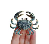 WUJIHE Spilla a forma di granchio con strass personalizzata creativa a forma di animale spilla da donna per abito da donna spilla per feste banchetti accessori, Misura unica