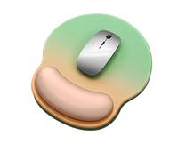 WUJIHE Tappetino per mouse con gradiente, comodo supporto per il polso, antiscivolo, morbido, supporto per il polso, tappetino per mouse in silicone (verde albicocca)