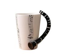 WUJIHE Tazza creativa in ceramica con manico a forma di violino, per caffè, tè e latte, idea regalo (verde)