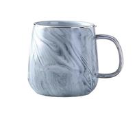 WUJIHE Tazza da caffè in ceramica vintage da 400 ml, stile nordico, bordo dorato, per colazione, farina d'avena, latte, motivo marmo, tazza da tè creativa per coppie che bevono (grigio)