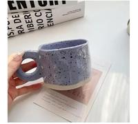 WUJIHE Tazza in ceramica da 250 ml, con manico ad anello, per caffè e latte, stampa moderna, in porcellana, fatta a mano, tazza per cioccolata calda (verde)