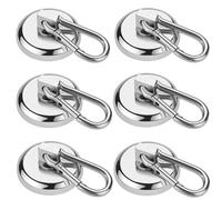 Wukong Ganci magnetici,6 pezzi magnete al neodimio super resistente da 27 kg (60 kg) con gancio a moschettone rimovibile, ganci magnetici robusti per l'ufficio di borse di cucina Grill