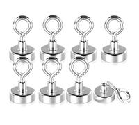 Wukong Gancio Magnetico, 8 Pezzi 10KG Potente Magnete Gancio, Magnete al Neodimio per Essere Utilizzato su Armadi Casa Portaoggetti e Organizzazione