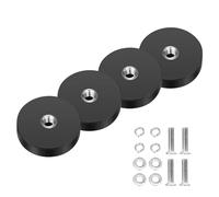 Wukong Magneti potenti gommati Ø22 mm, set di 4 magneti forti antiscivolo con filettatura piatta M4, magneti con filettatura per veicoli, lampade, strumenti di fissaggio