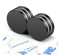 Wukong Nera Magneti al neodimio con autoadesivi, 20 x 3 mm, 6 pezzi extra forti per lavagna bianca, frigorifero, foto, strisce magnetiche, lavagna magnetica, fai da te