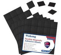 Wukong Piastrine magnetiche autoadesive, 25 x 25 mm, 150 pezzi - 3 m, magneti autoadesivi, magneti piatti, pellicola magnetica flessibile autoadesiva per foto e altro ancora
