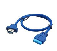 WUKUBO 2 x USB 3.0 Doppia porta USB 3.0 Femmina Montaggio a vite Tipo da pannello alla scheda madre Cavo da 20 pin Cavi for custodia PC 20 pin 30 cm 50 cm 75 cm(50cm,Single port)