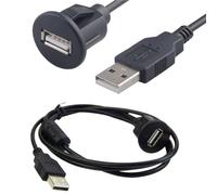 WUKUBO Adattatore Dock integrato impermeabile doppio USB Pannello cruscotto Porta USB 3.0 2.0 Maschio a Femmina Cavo di prolunga for nave moto for auto 2m(2m,U2-103)