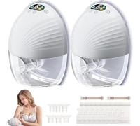 Wula Tiralatte elettrico, Tiralatte AlliOe, HadFree con 3 modalità e 9 livelli, Tiralatte elettrico portatile doppio con display LCD, silenzioso e bianco, confezione da 2