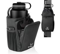 WulfPack Borsa magnetica da palestra, borsa magnetica per bottiglia d'acqua, con grandi tasche per telefono, grandi tasche, borsa da palestra, lavoro e sport, nero, Sportivo