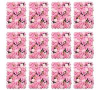 Wulimasun Parete di fiori artificiali, 12 pezzi, pannello da parete, fiori artificiali, 60 x 40 cm, parete di rose, fai da te, matrimonio, strada, sfondo floreale, per giardino, luogo di nozze