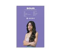 WULINGSAN Poster musicale di Olivia Rodrigo, dipinto decorativo da parete su tela e decorazione moderna per la camera da letto, 30 x 45 cm