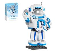 WULOBOOI Mini set di costruzione astronauta spaziale, micro blocchi blu, kit di costruzione con supporto per la casa e l'ufficio, regali creativi per adulti e ragazzi collezionisti di modelli spaziali