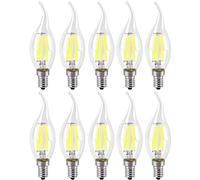 WULUN 10er Filament E14 C35 lampada LED a incandescenza per lampada, E14 filamento retrofit classico, 6W 600 lumen 6500K bianco freddo, Sostuisce lampada a incandescenza 60W, Dimmable